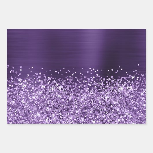 Glitterig donkerviolet faux Folie Inpakpapier Vel (Voorkant 2)
