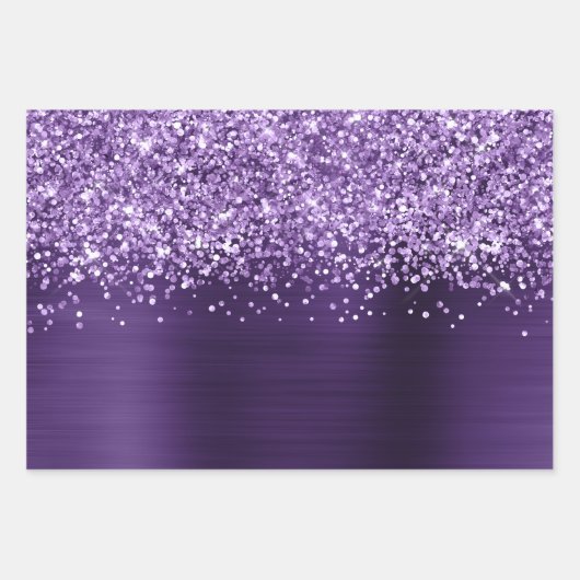 Glitterig donkerviolet faux Folie Inpakpapier Vel (Voorkant)