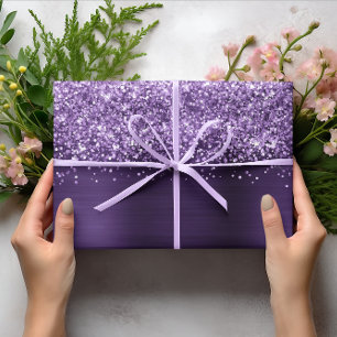 Glitterig donkerviolet faux Folie Inpakpapier Vel