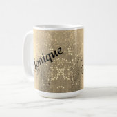 Glitterig gepersonaliseerd sterrenstof koffiemok (Voorkant links)