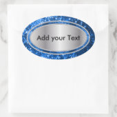 Glitterig Glam Blue Sparkles Ovale Sticker (Tas)