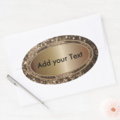 Glitterig Glam Bruin Sparkles Ovale Sticker (Envelop)