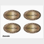 Glitterig Glam Bruin Sparkles Ovale Sticker (Vel)