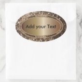 Glitterig Glam Bruin Sparkles Ovale Sticker (Tas)