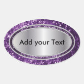 Glitterig Glam Paarse Sparkles Ovale Sticker (Voorkant)
