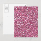 Glitterig glanzend roze glitters briefkaart (Voorkant / Achterkant)
