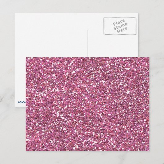 Glitterig glanzend roze glitters briefkaart (Voorkant / Achterkant)