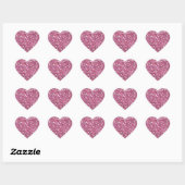 Glitterig glanzend roze glitters hart sticker (Vel)