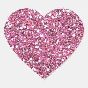 Glitterig glanzend roze glitters hart sticker
