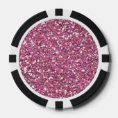 Glitterig glanzend roze glitters pokerchips (Voorkant)