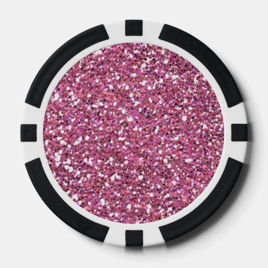 Glitterig glanzend roze glitters pokerchips (Voorkant)