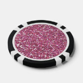 Glitterig glanzend roze glitters pokerchips (Enkel)