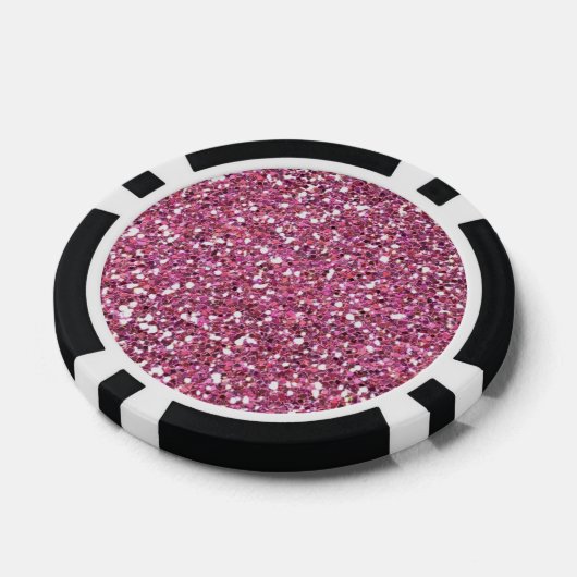 Glitterig glanzend roze glitters pokerchips (Enkel)