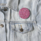 Glitterig glanzend roze glitters ronde button 5,7 cm (In situ)