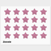Glitterig glanzend roze glitters ster sticker (Vel)