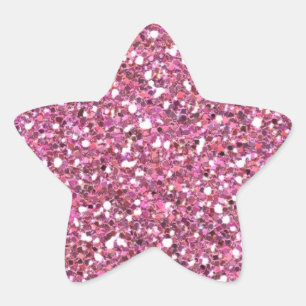 Glitterig glanzend roze glitters ster sticker