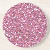Glitterig glanzend roze glitters zandsteen onderzetter (Voorkant)