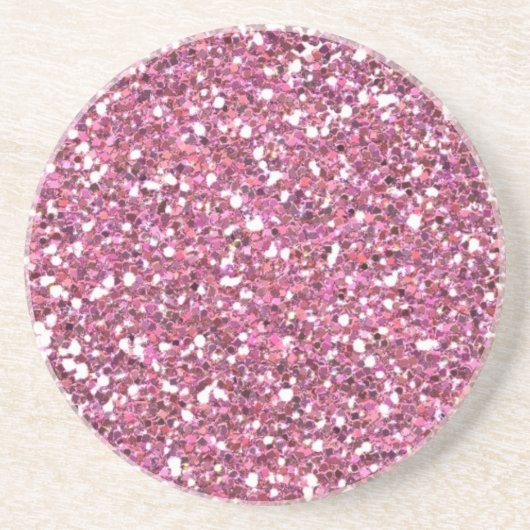 Glitterig glanzend roze glitters zandsteen onderzetter (Voorkant)