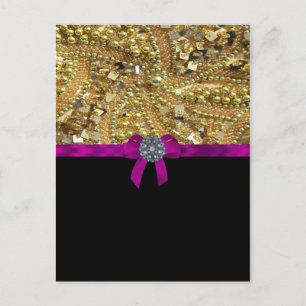 Glitterig goud en zwart briefkaart