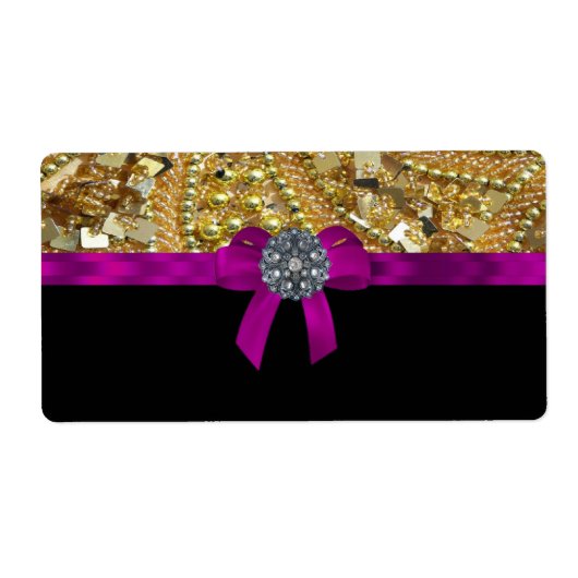 Glitterig goud en zwart etiket (Voorkant)