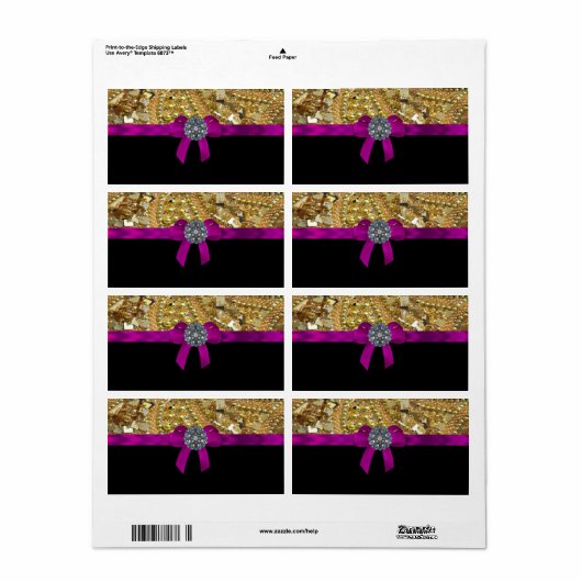 Glitterig goud en zwart etiket (Full Sheet)