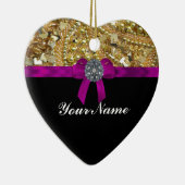 Glitterig goud en zwart keramisch ornament (Rechts)
