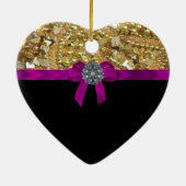 Glitterig goud en zwart keramisch ornament (Achterkant)