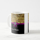 Glitterig goud en zwart koffiemok (Voorkant links)