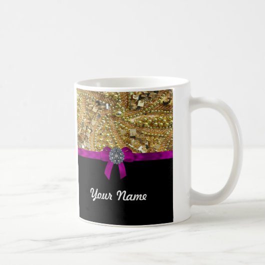 Glitterig goud en zwart koffiemok (Rechts)