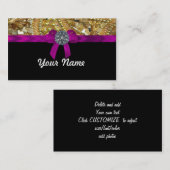 Glitterig goud en zwart visitekaartje (Voorkant / Achterkant)