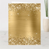 Glitterig Gouden Gelukkig Jubileum Kaart (Achterkant)