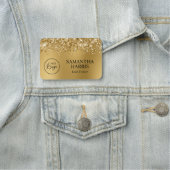 Glitterig Gouden Logo met Vervaging Naamplaatje (In situ)