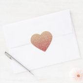 Glitterig Gouden Meloen Hart Sticker (Envelop)