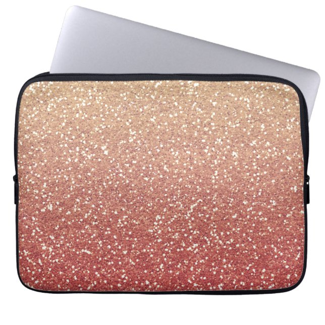 Glitterig Gouden Meloen Laptop Sleeve (Voorkant)
