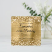 Glitterig Gouden Verjaardagsmonogram Kaart (Staand voorkant)