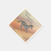 Glitterig grillige eenhoorn gepersonaliseerd servet (Hoek)