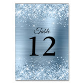 Glitterig Lichtblauw Folie Bruiloft Kaart (Achterkant)