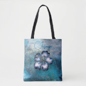 Glitterig Magisch Blauw Hibiscus Gepersonaliseerd Tote Bag (Voorkant)