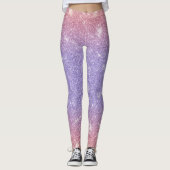 Glitterig Paars en roze Leggings (Voorkant)