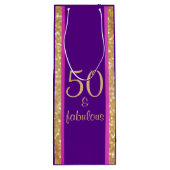 Glitterig Paarse Roze | 50 & Fabulous 50ste verjaa Wijn Cadeautas (Achterkant)