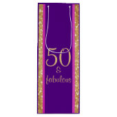 Glitterig Paarse Roze | 50 & Fabulous 50ste verjaa Wijn Cadeautas (Voorkant)