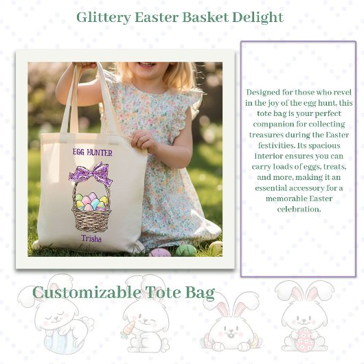 Glitterig Paasmandje Delight Tote Bag