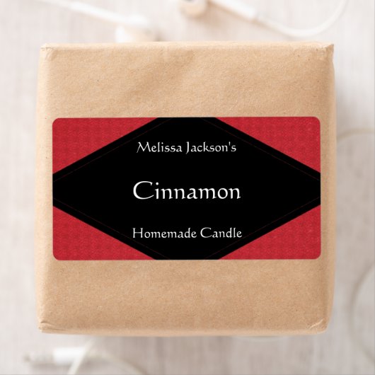 Glitterig rood zeep of kaarsetiket etiket (Insitu)