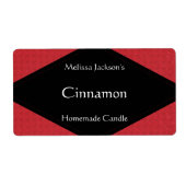 Glitterig rood zeep of kaarsetiket etiket (Voorkant)