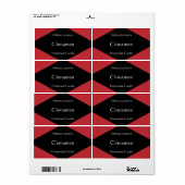 Glitterig rood zeep of kaarsetiket etiket (Full Sheet)