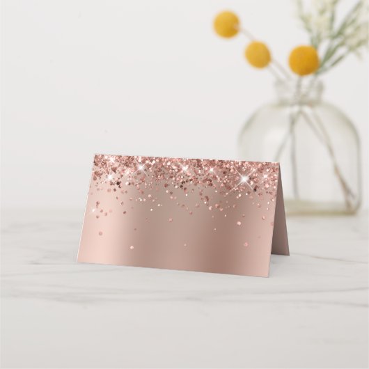 Glitterig Roos Glam gradiënt leeg Plaatskaartje (Voorkant)