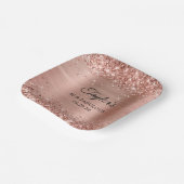 Glitterig Roos Gold Foil 40 & Fabulous Papieren Bordje (Gebogen)