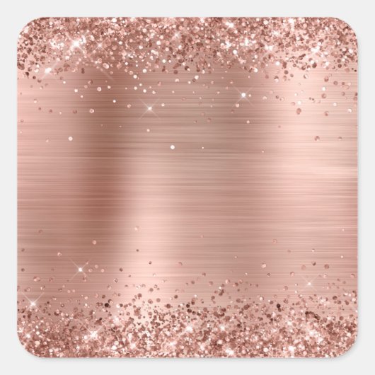 Glitterig Roos Gold Foil leeg Vierkante Sticker (Voorkant)