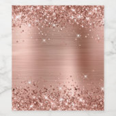 Glitterig Roos Gold Foil leeg Wijn Etiket (Enkel label)