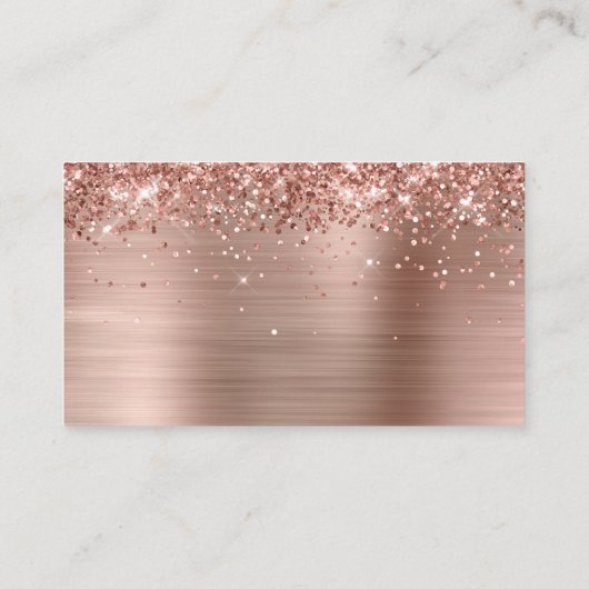 Glitterig Roos Goud 1e Bruiloft Jubileum Plaatskaartje (Achterkant)